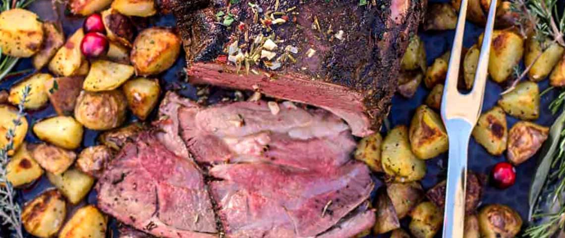Smoked Leg Of Lamb Recipe With Garlic Wine Butter Sauce - Image