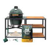 Large Big Green Egg in Modular Nest with Expansion and 3 Acacia Inserts Package